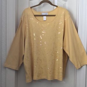Susan Graver Woman’s 3X Yellow Blouse